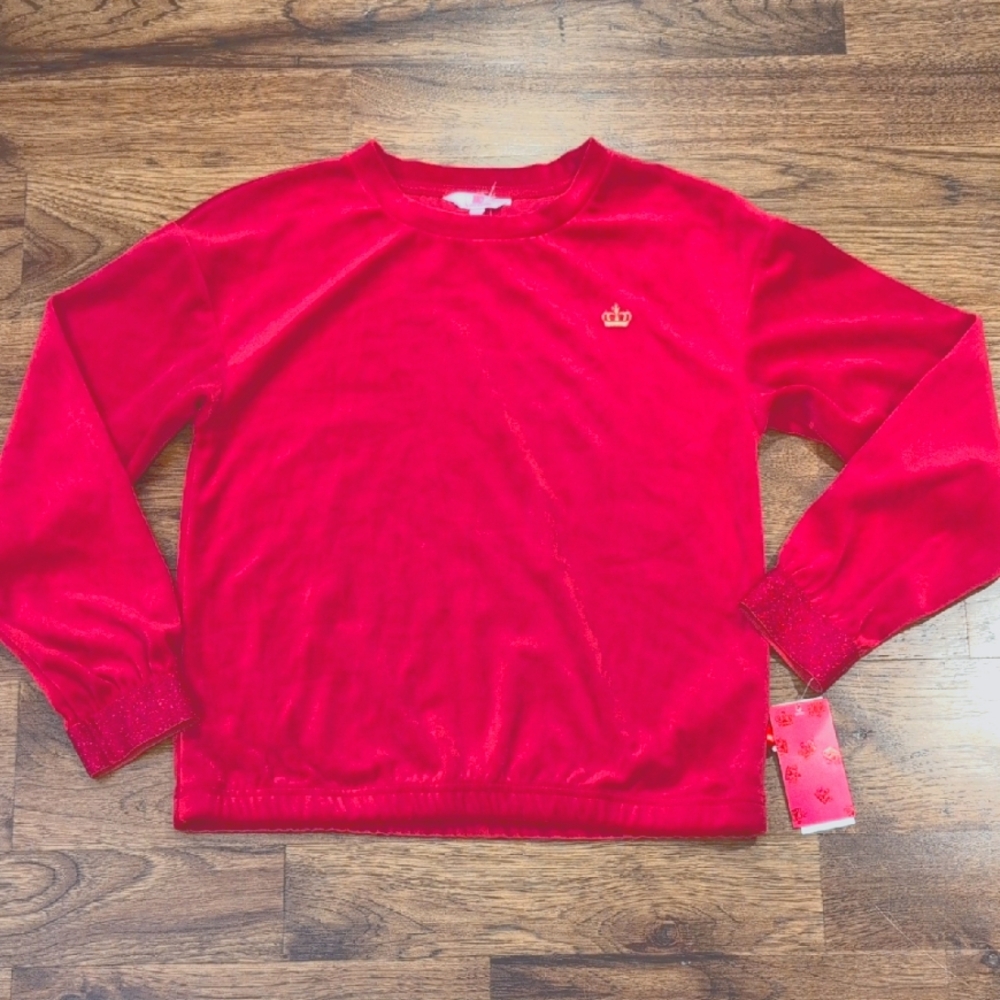 Girls Juicy Couture pink velour shirt size L(14)